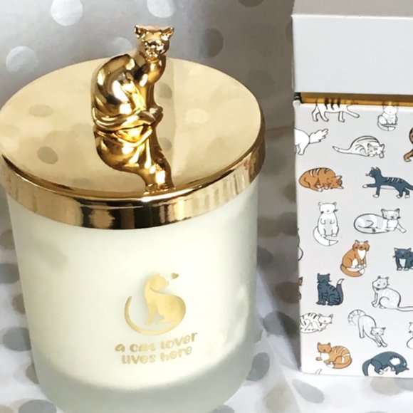 Collectible Cat Lover Gem Candle with Tiger's Eye Gemstone Limited Edition - Picture 3 of 16